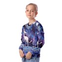 Unicorn Starry Night Print Van Gogh Kids  Long Sleeve T-Shirt with Frill  View2