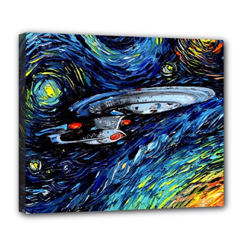 Star Ship Parody Art Starry Night Deluxe Canvas 24  X 20  (stretched) by Modalart