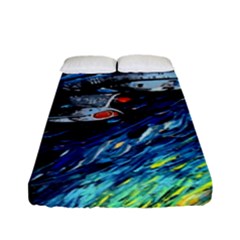 Star Ship Parody Art Starry Night Fitted Sheet (full/ Double Size) by Modalart