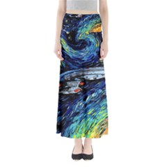 Star Ship Parody Art Starry Night Full Length Maxi Skirt by Modalart