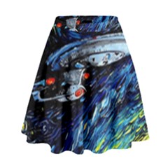 Star Ship Parody Art Starry Night High Waist Skirt by Modalart