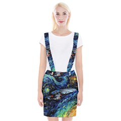 Star Ship Parody Art Starry Night Braces Suspender Skirt by Modalart