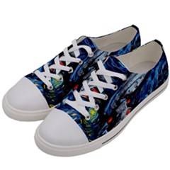 Star Ship Parody Art Starry Night Women s Low Top Canvas Sneakers by Modalart