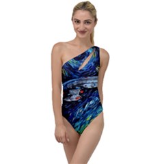 Star Ship Parody Art Starry Night To One Side Swimsuit by Modalart