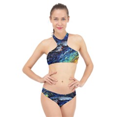 Star Ship Parody Art Starry Night High Neck Bikini Set by Modalart