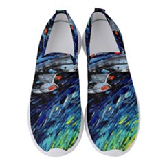 Star Ship Parody Art Starry Night Women s Slip On Sneakers by Modalart