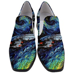 Star Ship Parody Art Starry Night Women Slip On Heel Loafers by Modalart