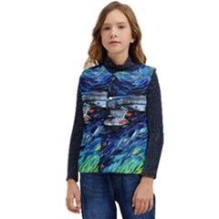 Star Ship Parody Art Starry Night Kid s Button Up Puffer Vest	 by Modalart