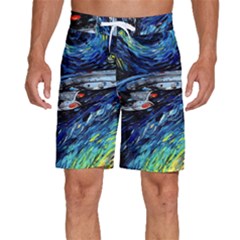 Star Ship Parody Art Starry Night Men s Beach Shorts by Modalart