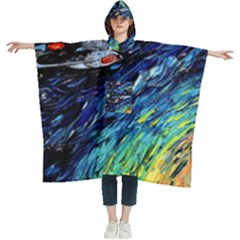 Star Ship Parody Art Starry Night Women s Hooded Rain Ponchos by Modalart