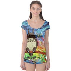 Totoro Starry Night Art Van Gogh Parody Boyleg Leotard  by Modalart