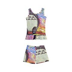 Totoro Starry Night Art Van Gogh Parody Kids  Boyleg Swimsuit by Modalart