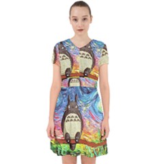 Totoro Starry Night Art Van Gogh Parody Adorable In Chiffon Dress by Modalart