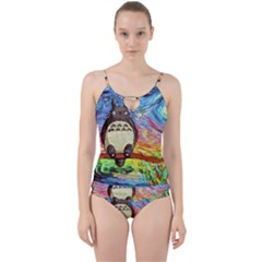 Totoro Starry Night Art Van Gogh Parody Cut Out Top Tankini Set by Modalart