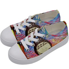 Totoro Starry Night Art Van Gogh Parody Kids  Low Top Canvas Sneakers by Modalart