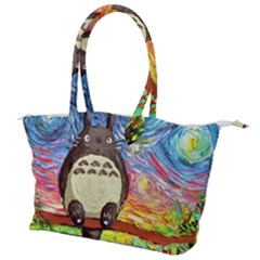 Totoro Starry Night Art Van Gogh Parody Canvas Shoulder Bag by Modalart