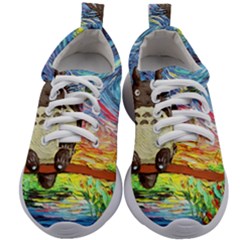 Totoro Starry Night Art Van Gogh Parody Kids Athletic Shoes by Modalart