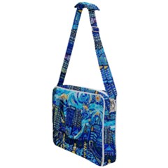 Starry Night Van Gogh Painting Art City Scape Cross Body Office Bag by Modalart