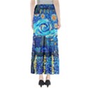 Starry Night Van Gogh Painting Art City Scape Full Length Maxi Skirt View2