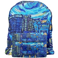 Starry Night Van Gogh Painting Art City Scape Giant Full Print Backpack by Modalart