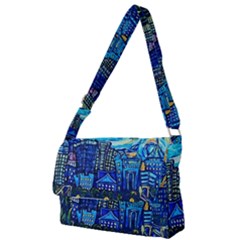 Starry Night Van Gogh Painting Art City Scape Full Print Messenger Bag (s) by Modalart