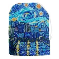 Starry Night Van Gogh Painting Art City Scape Drawstring Pouch (3xl) by Modalart