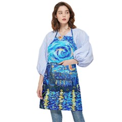 Starry Night Van Gogh Painting Art City Scape Pocket Apron by Modalart