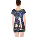 Cartoon Art Starry Night Van Gogh Short Sleeve Bodycon Dress View2