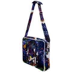 Cartoon Art Starry Night Van Gogh Cross Body Office Bag by Modalart