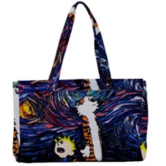 Cartoon Art Starry Night Van Gogh Canvas Work Bag by Modalart