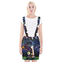 Cartoon Art Starry Night Van Gogh Braces Suspender Skirt by Modalart