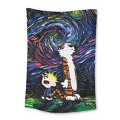 Cartoon Art Starry Night Van Gogh Small Tapestry by Modalart