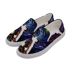 Cartoon Art Starry Night Van Gogh Women s Canvas Slip Ons by Modalart