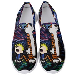 Cartoon Art Starry Night Van Gogh Men s Slip On Sneakers by Modalart