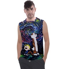 Cartoon Art Starry Night Van Gogh Men s Regular Tank Top by Modalart