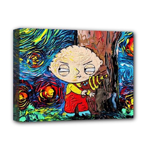 Cartoon Starry Night Vincent Van Gogh Deluxe Canvas 16  X 12  (stretched)  by Modalart