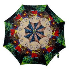 Cartoon Starry Night Vincent Van Gogh Hook Handle Umbrellas (medium) by Modalart