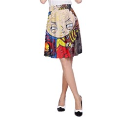 Cartoon Starry Night Vincent Van Gogh A-line Skirt by Modalart