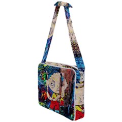 Cartoon Starry Night Vincent Van Gogh Cross Body Office Bag by Modalart