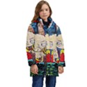 Cartoon Starry Night Vincent Van Gogh Kids  Hooded Longline Puffer Jacket View1