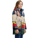 Cartoon Starry Night Vincent Van Gogh Kids  Hooded Longline Puffer Jacket View2