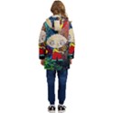 Cartoon Starry Night Vincent Van Gogh Kids  Hooded Longline Puffer Jacket View4