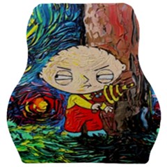 Cartoon Starry Night Vincent Van Gogh Car Seat Velour Cushion  by Modalart