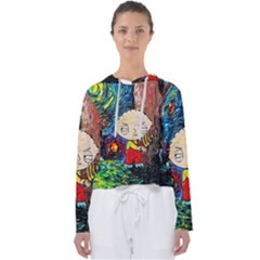 Cartoon Starry Night Vincent Van Gogh Women s Slouchy Sweat by Modalart