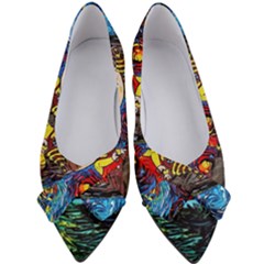 Cartoon Starry Night Vincent Van Gogh Women s Bow Heels by Modalart