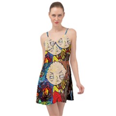 Cartoon Starry Night Vincent Van Gogh Summer Time Chiffon Dress by Modalart