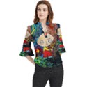 Cartoon Starry Night Vincent Van Gogh Loose Horn Sleeve Chiffon Blouse View1