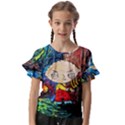 Cartoon Starry Night Vincent Van Gogh Kids  Cut Out Flutter Sleeves View1