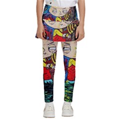 Cartoon Starry Night Vincent Van Gogh Kids  Skirted Pants