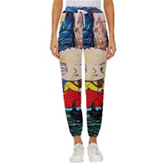 Cartoon Starry Night Vincent Van Gogh Women s Cropped Drawstring Pants by Modalart